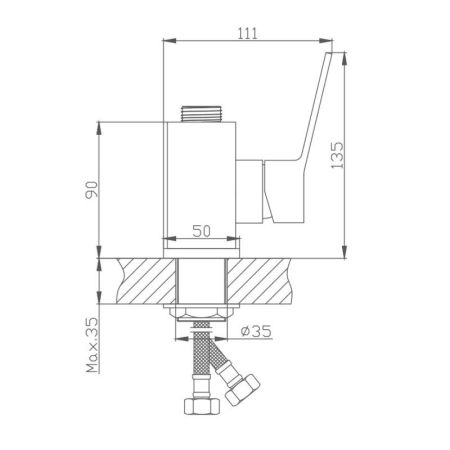 Основание смесителя для кухни Haiba HB73559, хром