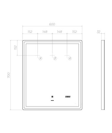 Зеркало VIGO Geometry Comfort z.GEO.60.Comfort, 60 см, артикул z.GEO.60.Comfort