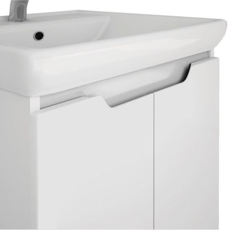 Тумба с раковиной подвесная Dreja Q Plus (D) 55 см, белый, артикул 99-1008-com