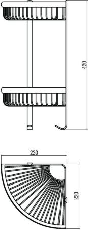 Полка решетка угловая двойная Savol (S-Q5854-2), артикул S-Q5854-2