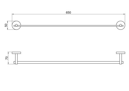 Полотенцедержатель 600 мм AQUATEK, матовый черный AQ4614MB БЕТТА, артикул AQ4614MB