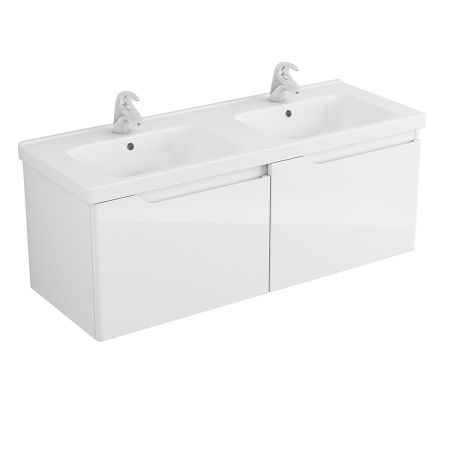 Тумба Hella 120, 2 чаши, белый лак, артикул OW24.07.00