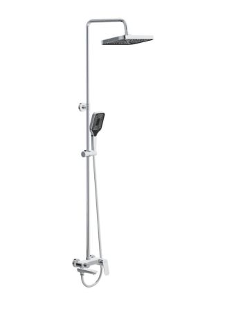 DUE Душевая стойка со смесителем и изливом, оружейная сталь DUE-VSCM-GM, артикул DUE-VSCM-GM