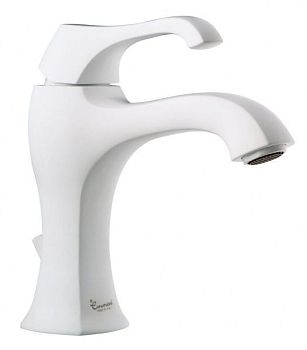 Emmevi Ares, однорычажный смеситель для раковины (излив 12,9 см), с донным клапаном, цвет белый матовый