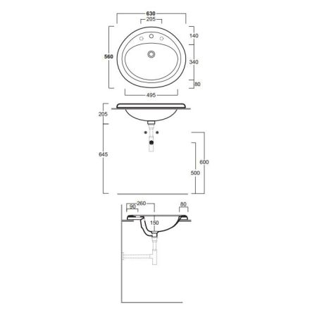 SIMAS Lavabi d'arredo Раковина встраиваемая 63х56см с 1 отв MONIA, цвет белый, артикул S51 bi*1