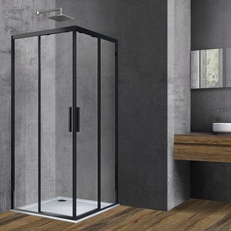 Душевой уголок Soft VSS-3SO900CLB, 900*900, черный, стекло прозрачное, артикул VSS-3SO900CLB