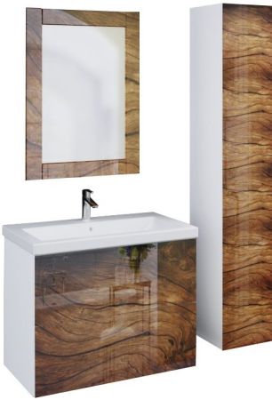 Шкаф пенал Marka One Lacio 30П L Black stone, артикул У73230