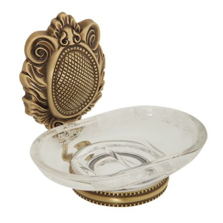 CLEOPATRA Мыльница настенная, стекло прозр.с мат.дек, бронза, артикул 16623