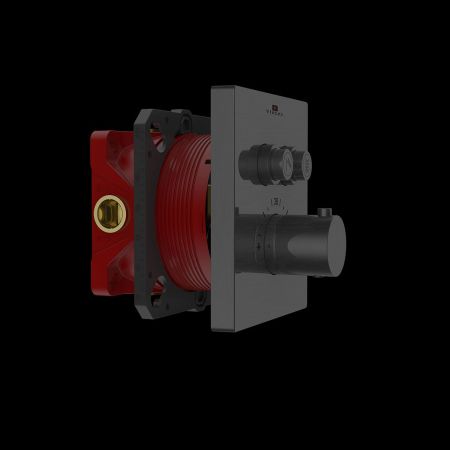 Встраиваемый смеситель для душа VSCV-321TGM двухфункциональный, термостатический, вороненая сталь, артикул VSCV-321TGM