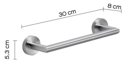 Gedy Project, полотенцедержатель, длина 30 см, цвет зачищенный хром, артикул 5021/30(38)