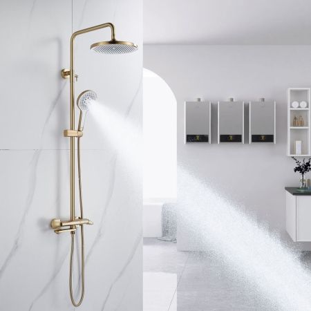 Душевая система Rose R3936G, золотой сатин, артикул R3936G