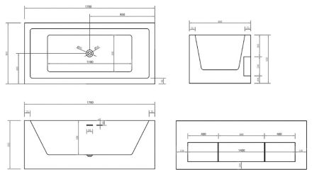 Акриловая ванна ABBER AB9339-1.7