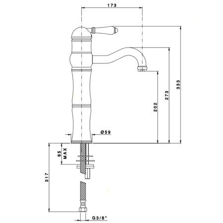 Nicolazzi El Capitan Смеситель для раковины высокий однорычажный, цвет: хром
