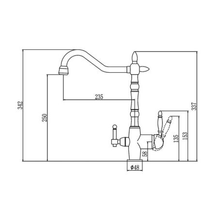 Смеситель для кухни с подключением к фильтру Savol S-L1803B, золото, артикул S-L1803B