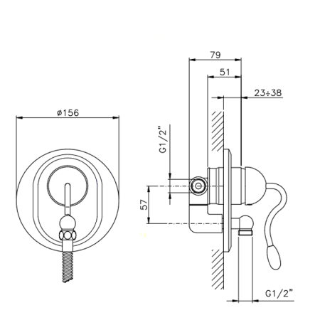 Nicolazzi Signal Наружная часть встраиваемого смесителя для душа “Unico” на 2 отверстия, цвет: хром, артикул 3466CR20