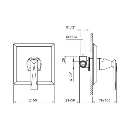 Nicolazz Vincent Смеситель для душа на 1 отверстие, встраиваемый, цвет: Old Iron Matt, артикул 3006FV35