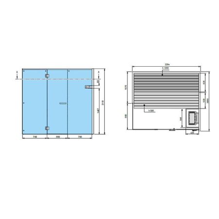Effegibi Sky Corner Био-Сауна 230x200h211см, SX, цвет: канадский хемлок, артикул BI 55 40 0028