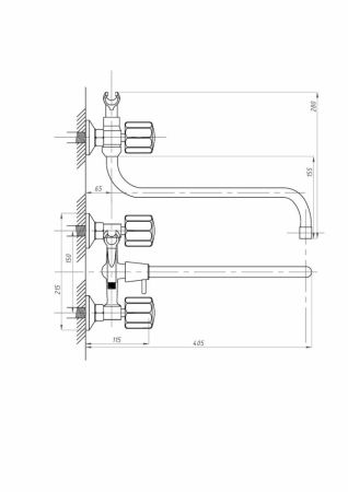Смеситель для ванны с душем FAUZT FZs-471-63 тип См-ВУДРНШлА, артикул FZs-471-63