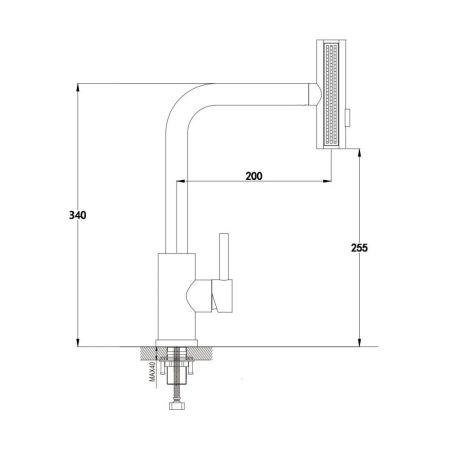 Смеситель для кухни с мультифункциональным изливом Raffine F203H, черный