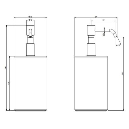 GESSI Rilievo Дозатор для жидкого мыла настольный, цвет: черный/хром
