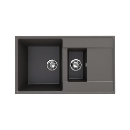 Кухонная мойка Ulgran Quartz Prima 860 1,5K-09, асфальт, артикул Prima 860 1,5K-09