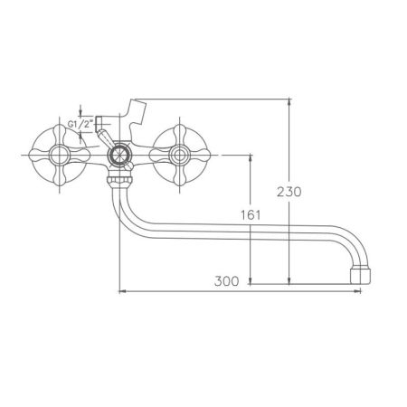 Смеситель для ванны Haiba HB2208, хром, артикул HB2208