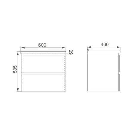 Тумба под раковину подвесная SMARTFLOW SMFL8167A-02, 60 см. белый, артикул SMFL8167A-02