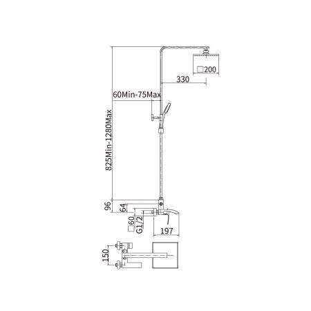 Душевая система FASHUN A52418, сатин