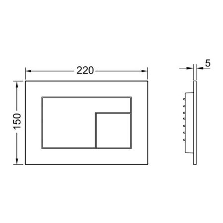 Клавиша смыва, TECE, TECEvelvet, для унитаза, ширина, мм-220, глубина, мм-5, высота, мм-150, тип смыва-двойной, тип управления-механический, цвет-Антрацит, артикул 9240731