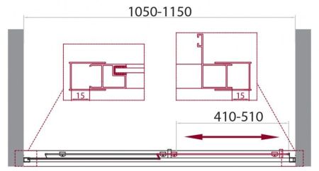 Душевая дверь BelBagno UNIQUE-BF-1-110/125-P-Cr, артикул UNIQUE-BF-1-110/125-P-Cr