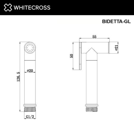 Лейка для биде WHITECROSS BIDETTA-GL (золото), артикул BIDETTA-GL
