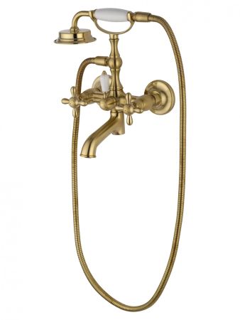 Смеситель для ванны с душем WONZON & WOGHAND RETRO, Брашированное золото (WW-88639020-BG), артикул WW-88639020-BG