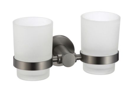 Стакан для ванной комнаты двойной Savol S-005668Q, графит, артикул S-005668Q