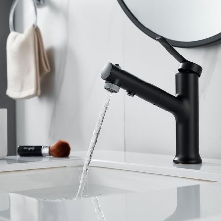 Смеситель для раковины многофункциональный Raffine F281H, черный, артикул F281H