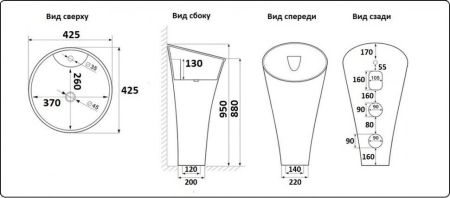 Умывальник CeramaLux WK8100-G306-G324, артикул 