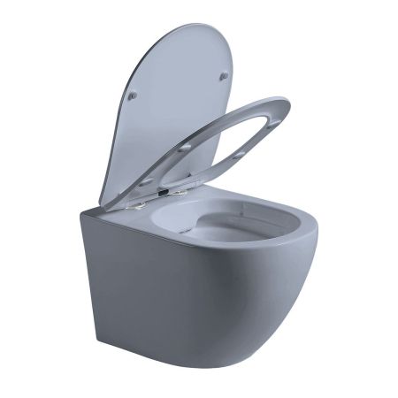 Унитаз подвесной Globo VT1-14SMO безободковый, цвет океан мат., ультратонкое сиденье soft-close, артикул VT1-14SMO