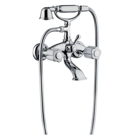 Bongio Fleur Noir Смеситель для ванны с ручным душем, цвет хром/черный фарфор, артикул 12526CR00