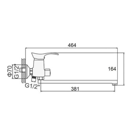 Смеситель для ванны D-Lin D146405, хром