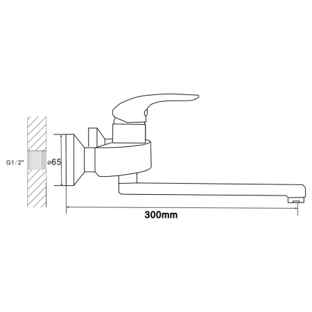 Смеситель для ванны Shevanik S5502, хром, артикул S5502