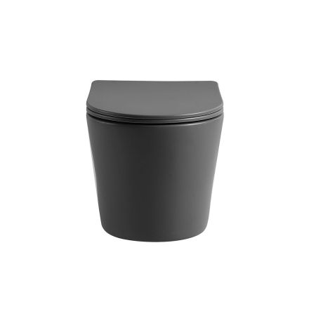 Унитаз подвесной Piatti VT1-11SMA, цвет антрацит матовый, ультратонкое soft-close сиденье, артикул VT1-11SMA