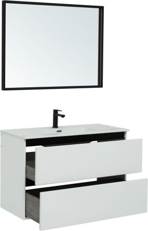 Комплект мебели для ванной De Aqua Ариетта NEW 100 белый матовый