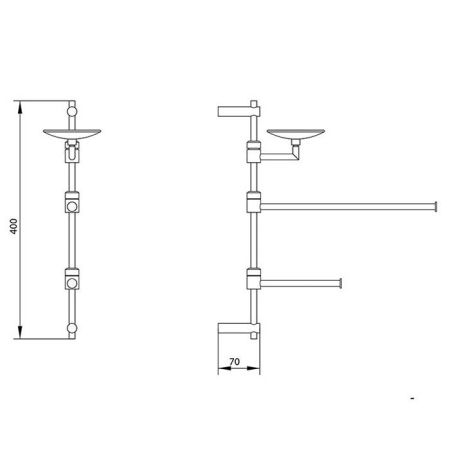 Bongio T Mix Стойка с аксессуарами подвесная, 400x260 мм, цвет хром, артикул 30055CR00