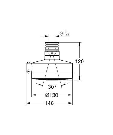 Верхний душ GROHE Relexa Plus, 4 режима, диаметр 130 мм, хром (27530000), артикул 27530000