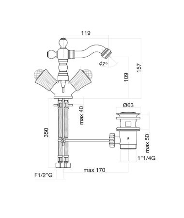 Смеситель для биде Fiore VENERE SKY (SWAROVSKI®) 13CR0635, хром, артикул 13CR0635