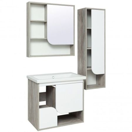 Тумба под раковину Runo Сити 70 4620750028787 подвесная Скандинавский Дуб Белая