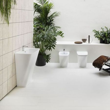 Azzurra Hera Унитаз напольный приставной безободковый 57х38х42 см, слив универсальный, с крепежом, цвет белый, артикул HEVCTPE00000BI