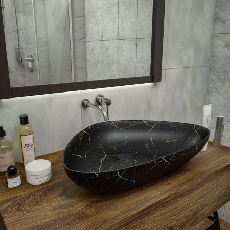 Раковина чаша Maretti EL13NS56-560MR, черный мрамор, артикул EL13NS56-560MR