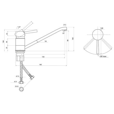 Смеситель для кухни Славен СЛ-ОД-Д20, хром