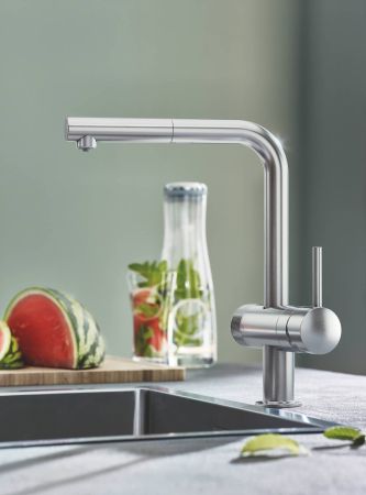 Смеситель для кухни GROHE Blue Pure Minta, стартовый комплект, суперсталь, (30382DC0)