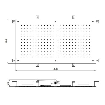 Almar Встраиваемый верхний душ 900х500 мм, 1 тип струи, цвет белый матовый